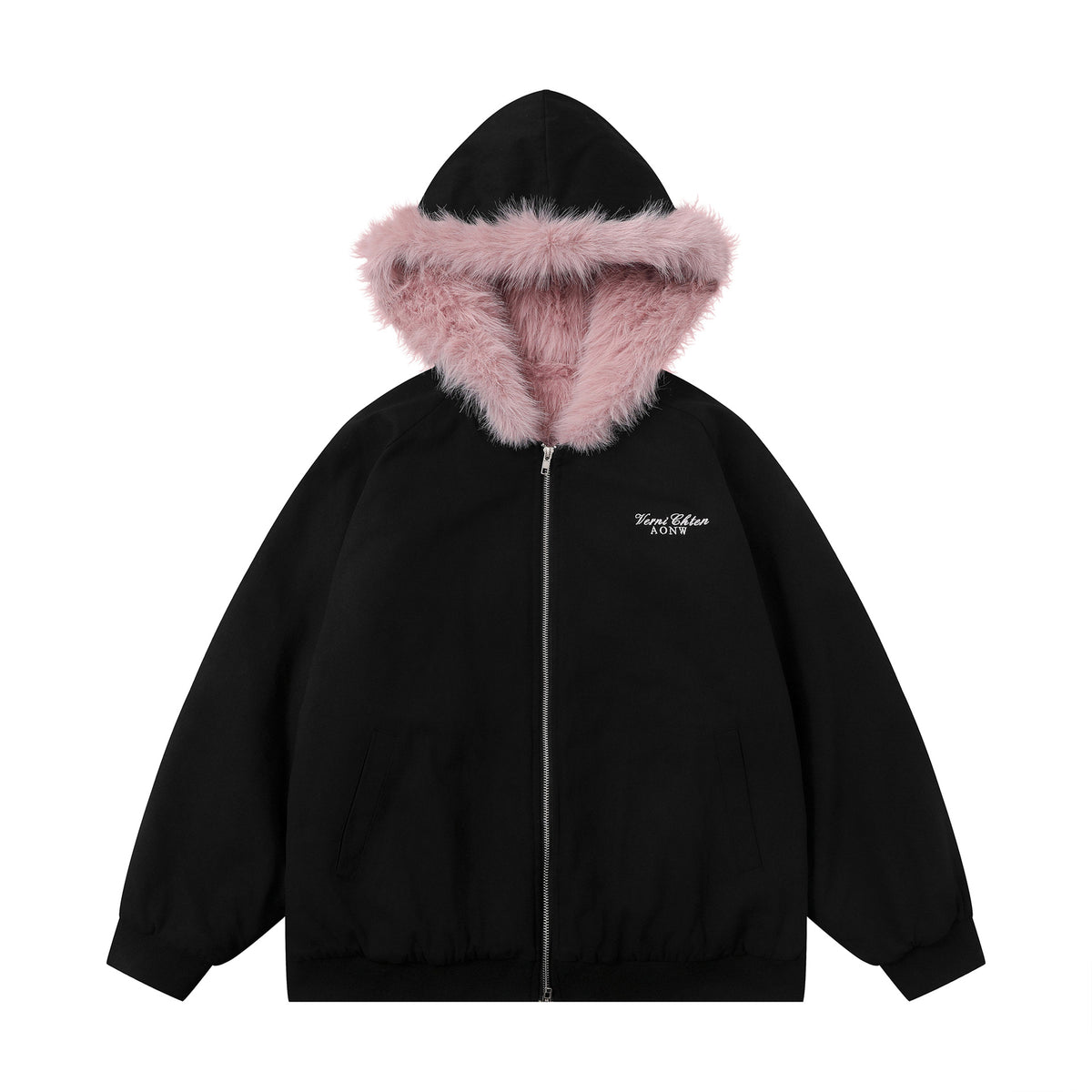 Retro reversible hooded cotton jacket