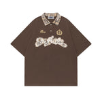 아플리케 문자 짧은 소매