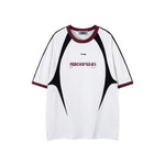 Contrast color letter short sleeves