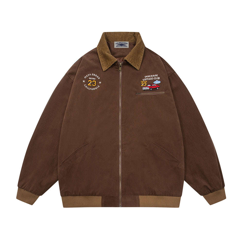 레트로 콘트라스트 자수 재킷