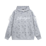 Retro cute embroidered hooded sweatshirt