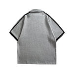 Stripe embroidered polo short sleeves