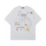 손으로 그린 나비 반팔