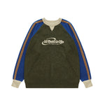 復古撞色拼接毛衣