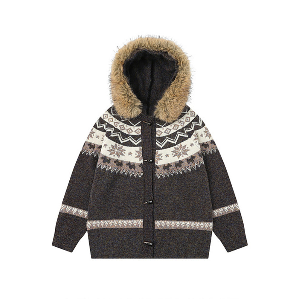 탈부착 가능한 후드 니트웨어