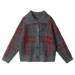 Plaid lapel short jacket