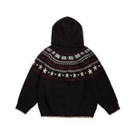 Hooded knit cardigan