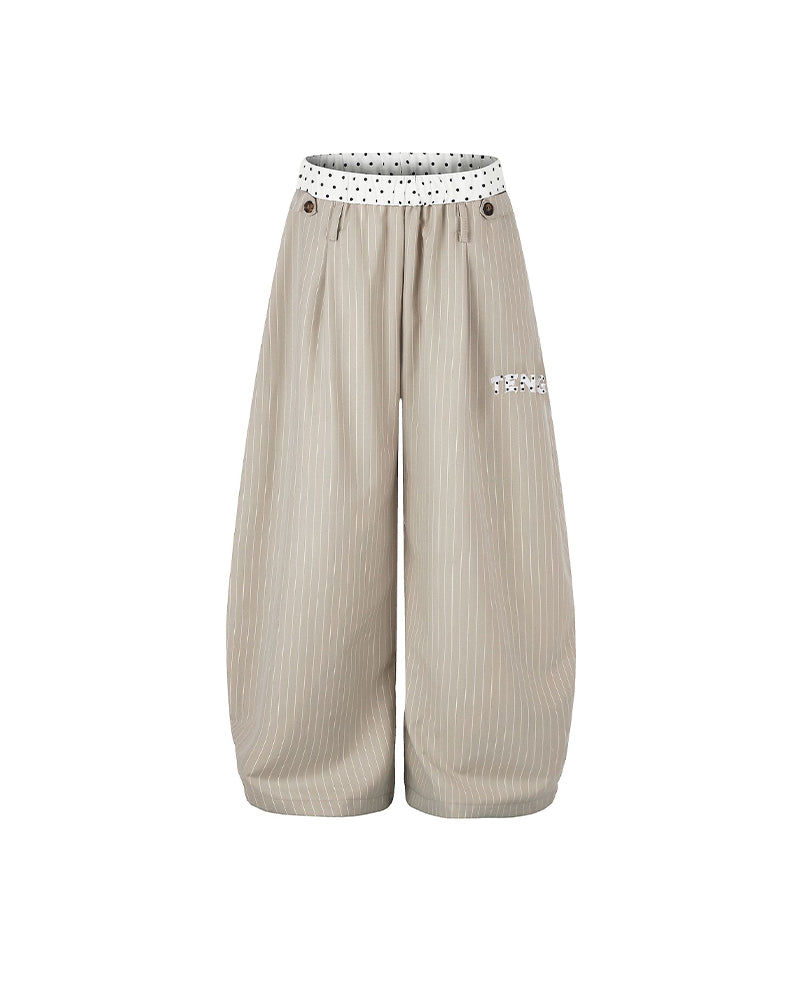 Patchwork waistband casual trousers