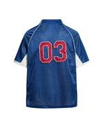 Retro color-blocked sports short-sleeved shirt