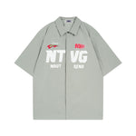 Retro trendy short-sleeved printed shirt