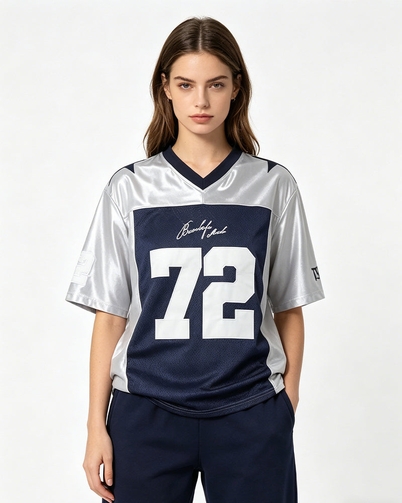 Spliced sports short sleeves