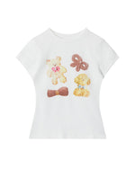 漫画柄スリムフィット半袖Tシャツ