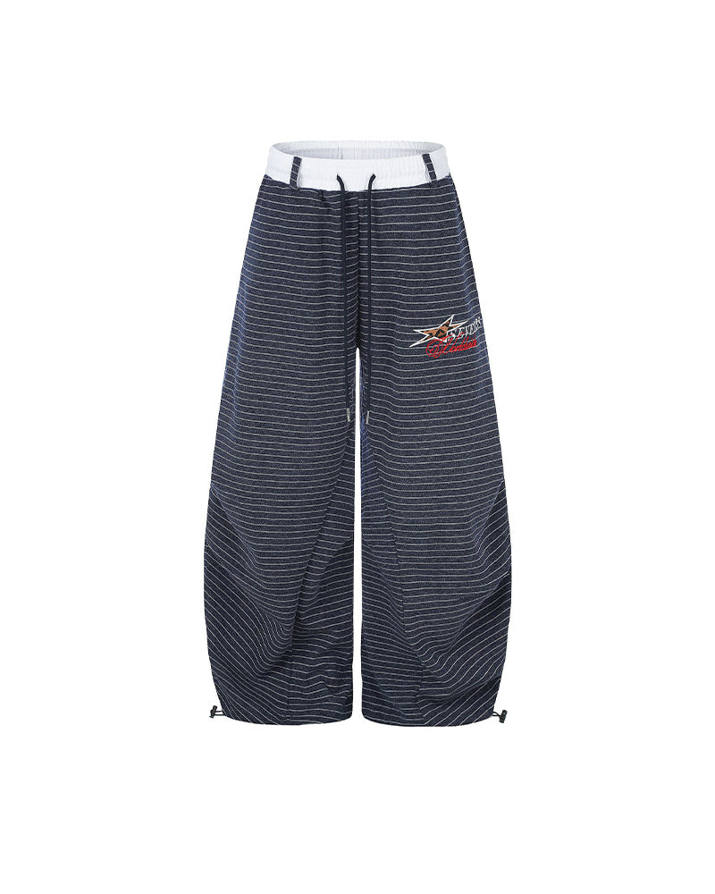 Retro contrast casual pants