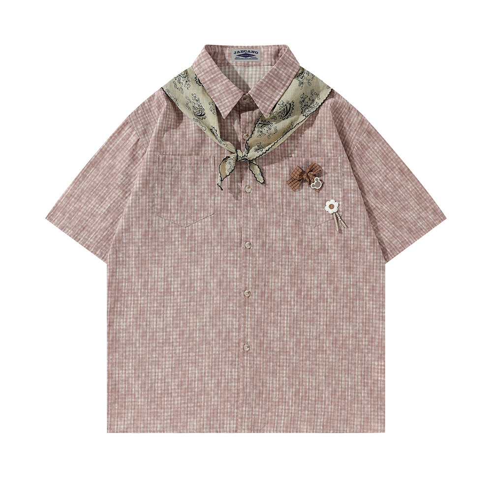 Vintage Plaid Short Sleeve Shirt