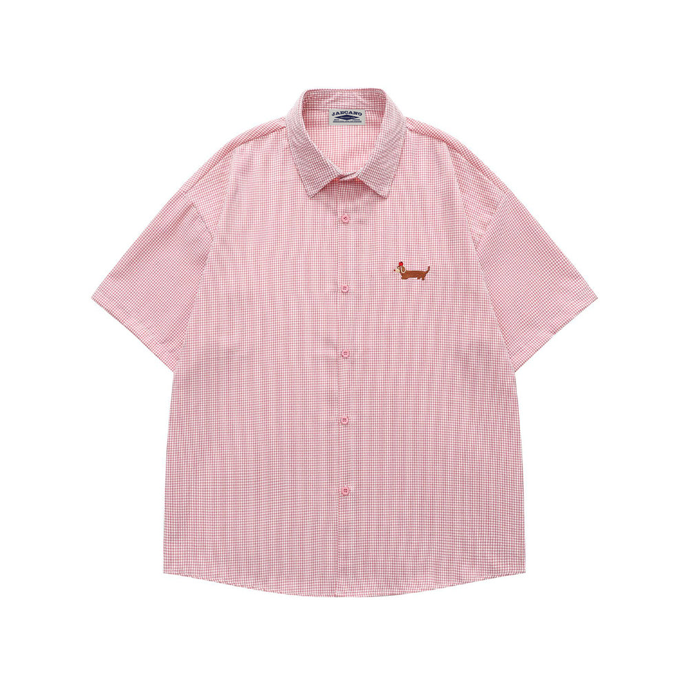 Fun Embroidered Plaid Shirt