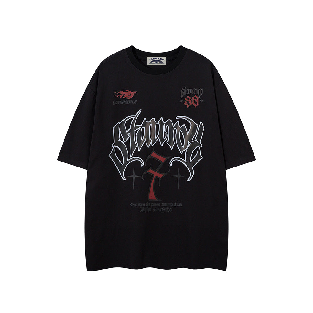 Casual sports print short sleeves