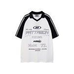 레트로 콘트라스트 프린트 반소매