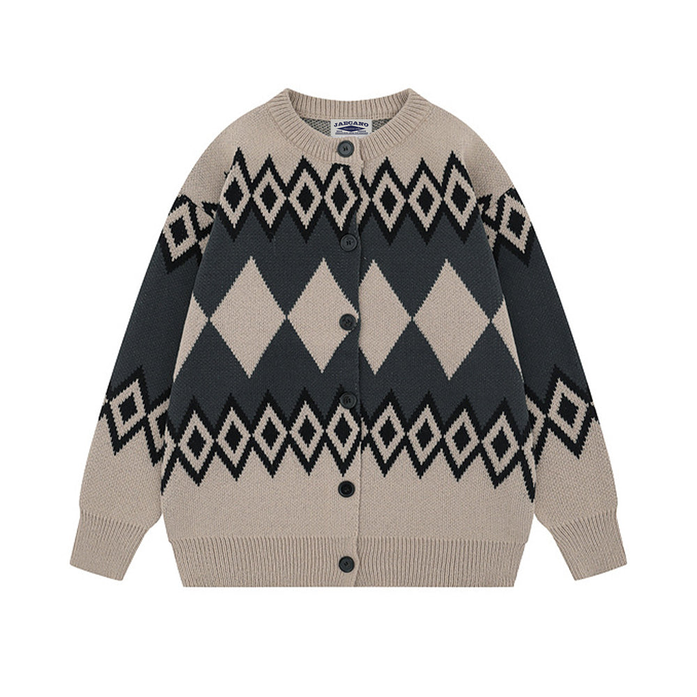 diamond-knitted jacket