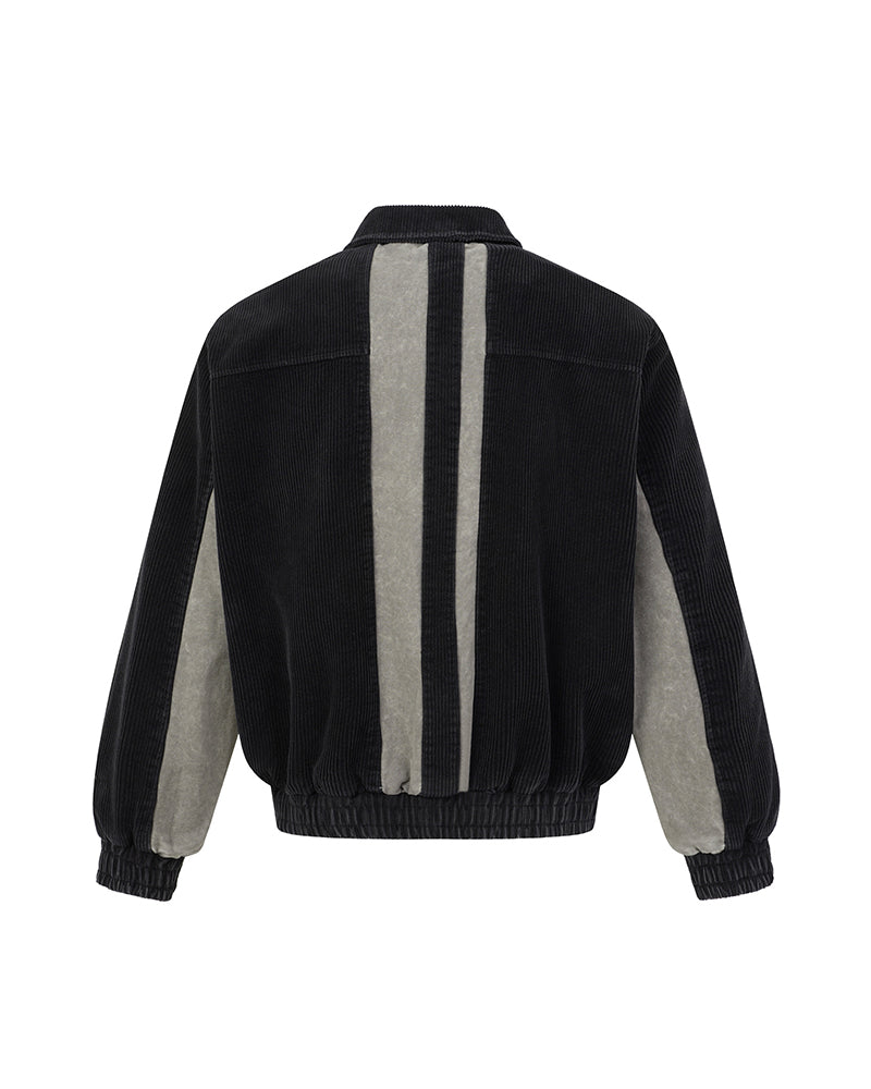 Contrast color patchwork casual jacket