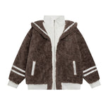 Retro fur patchwork cotton jacket