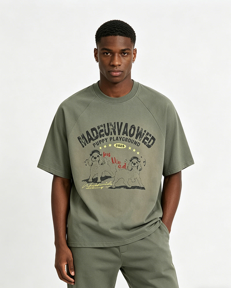 빈티지 라운드넥 반팔 티셔츠