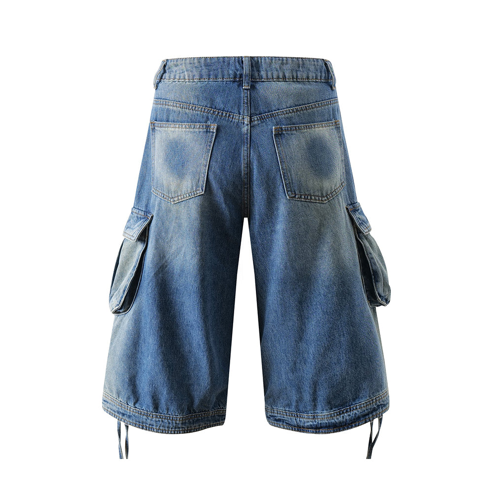 Loose casual denim cropped shorts