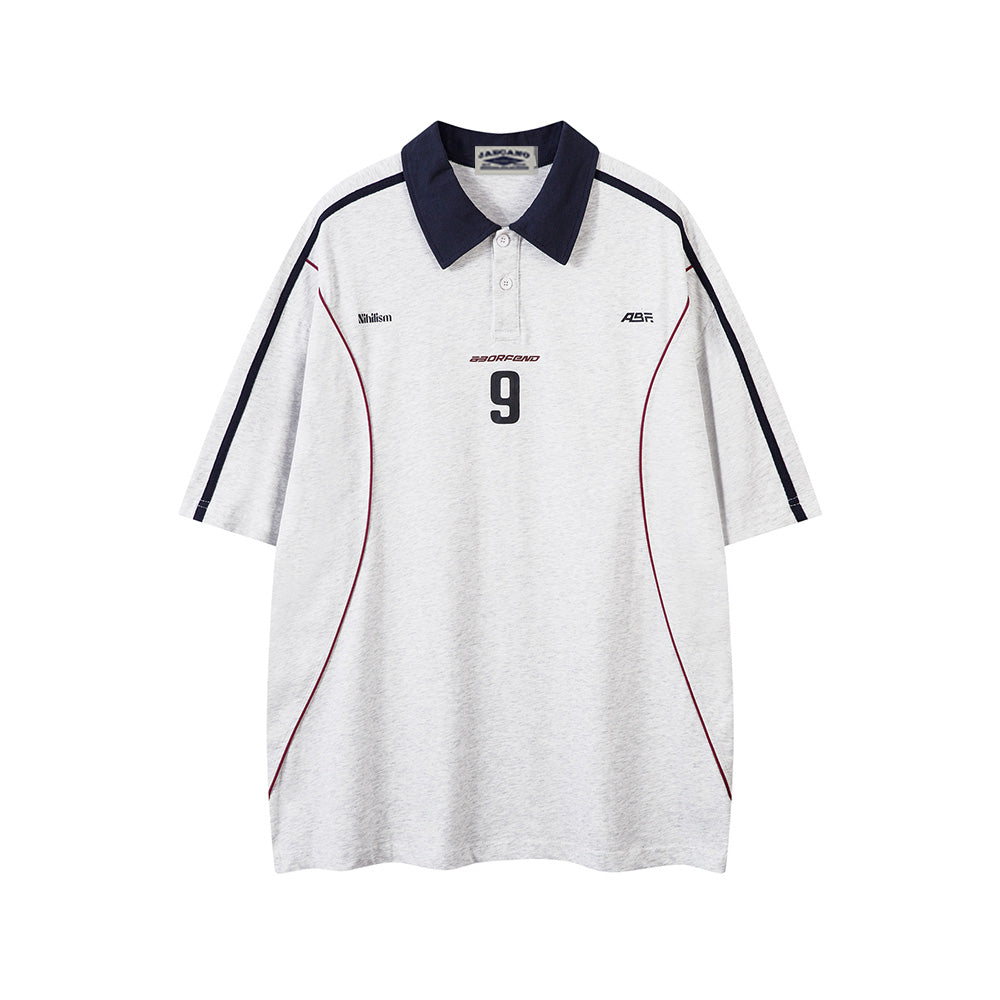 Contrast color letter short sleeves