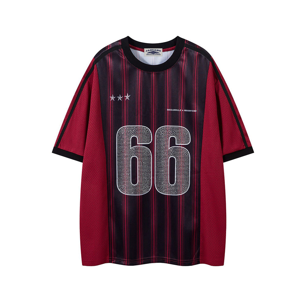 세로 스트라이프 프린트 반팔