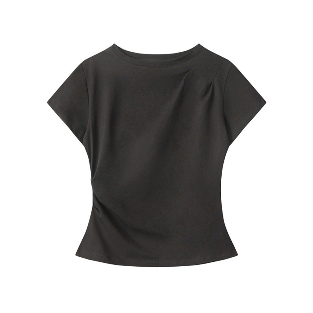 Simple pleated short sleeves