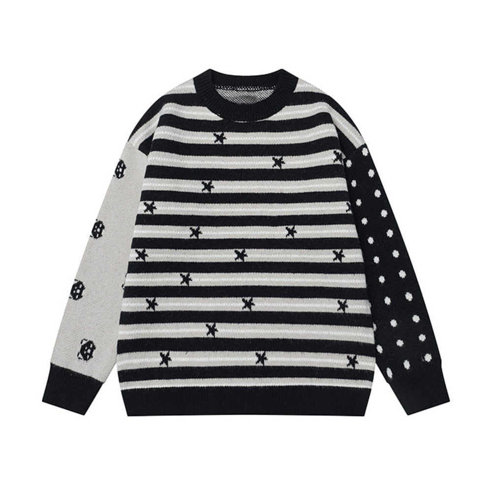 Star-striped knit sweater