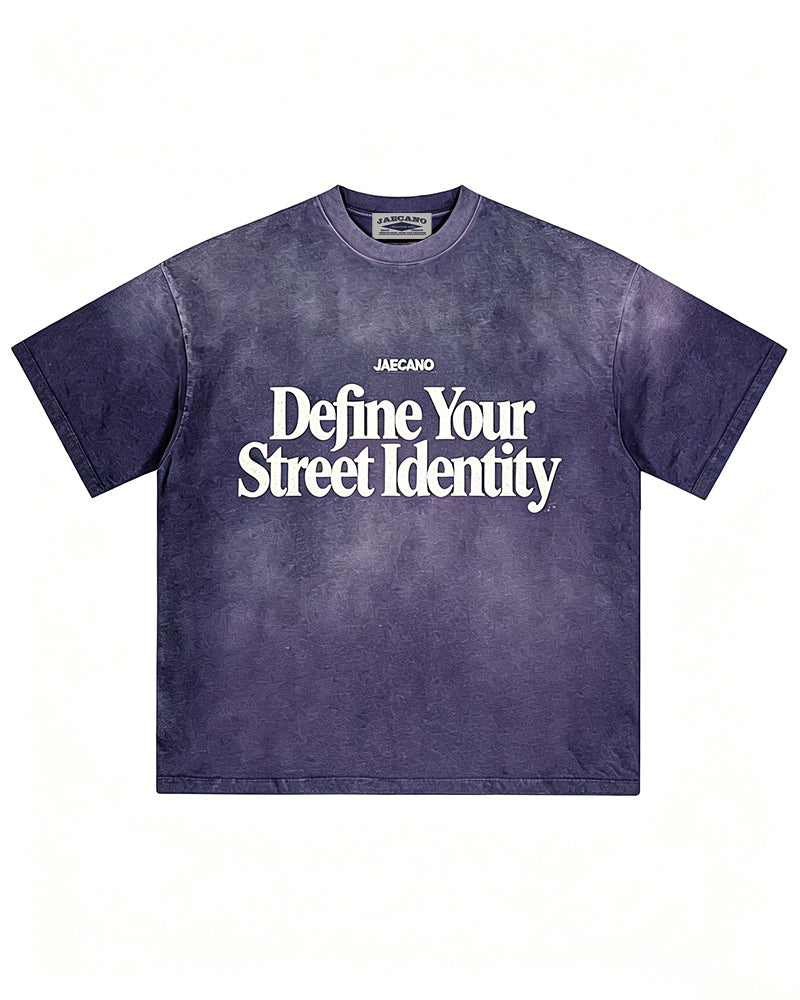 復古做舊印花短袖