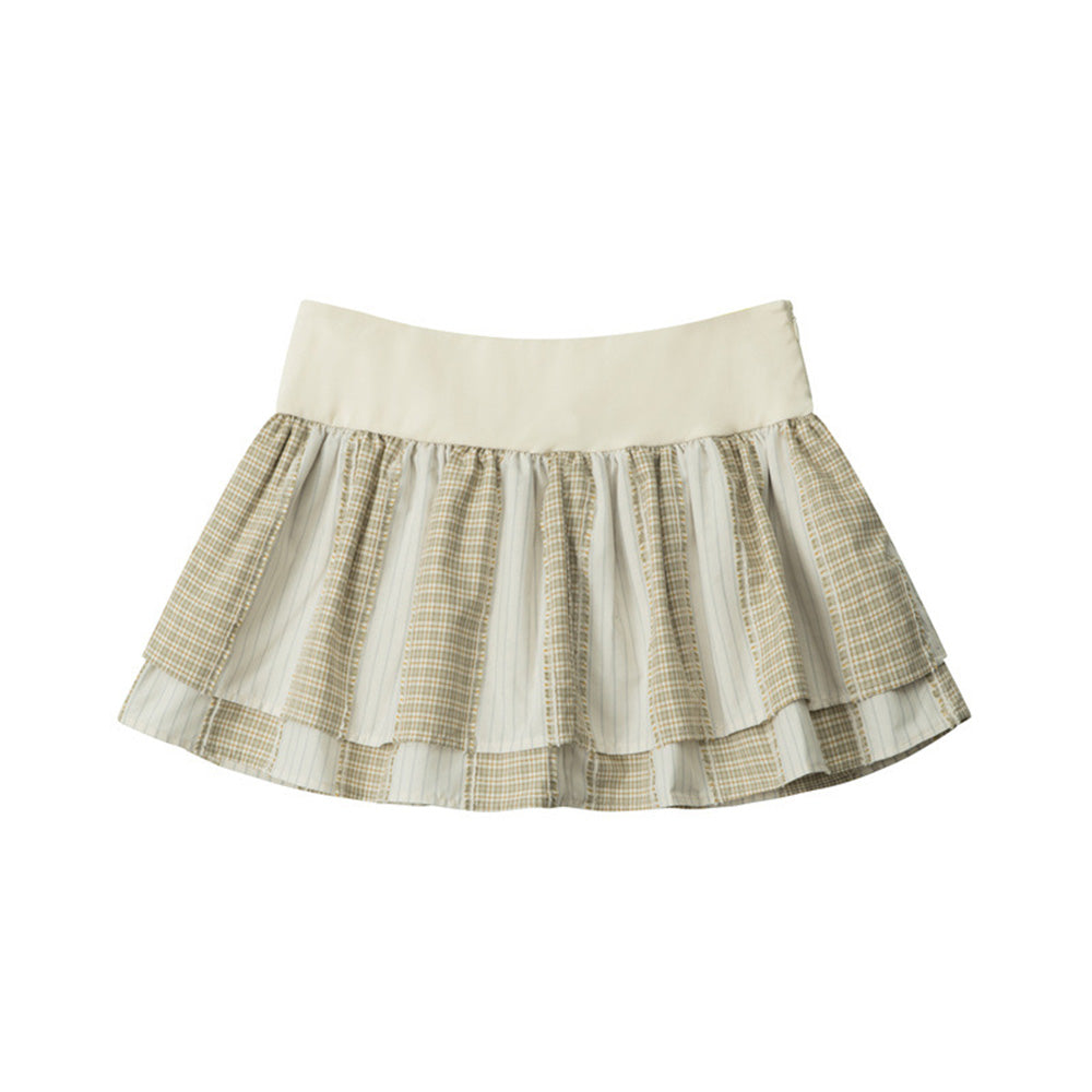 Plaid pleated skirt