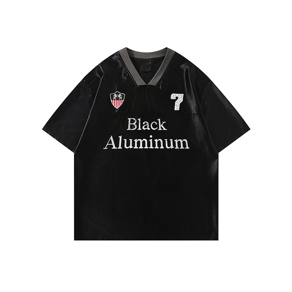 V領拼接運動短袖