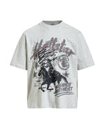 Retro distressed short-sleeved shirt