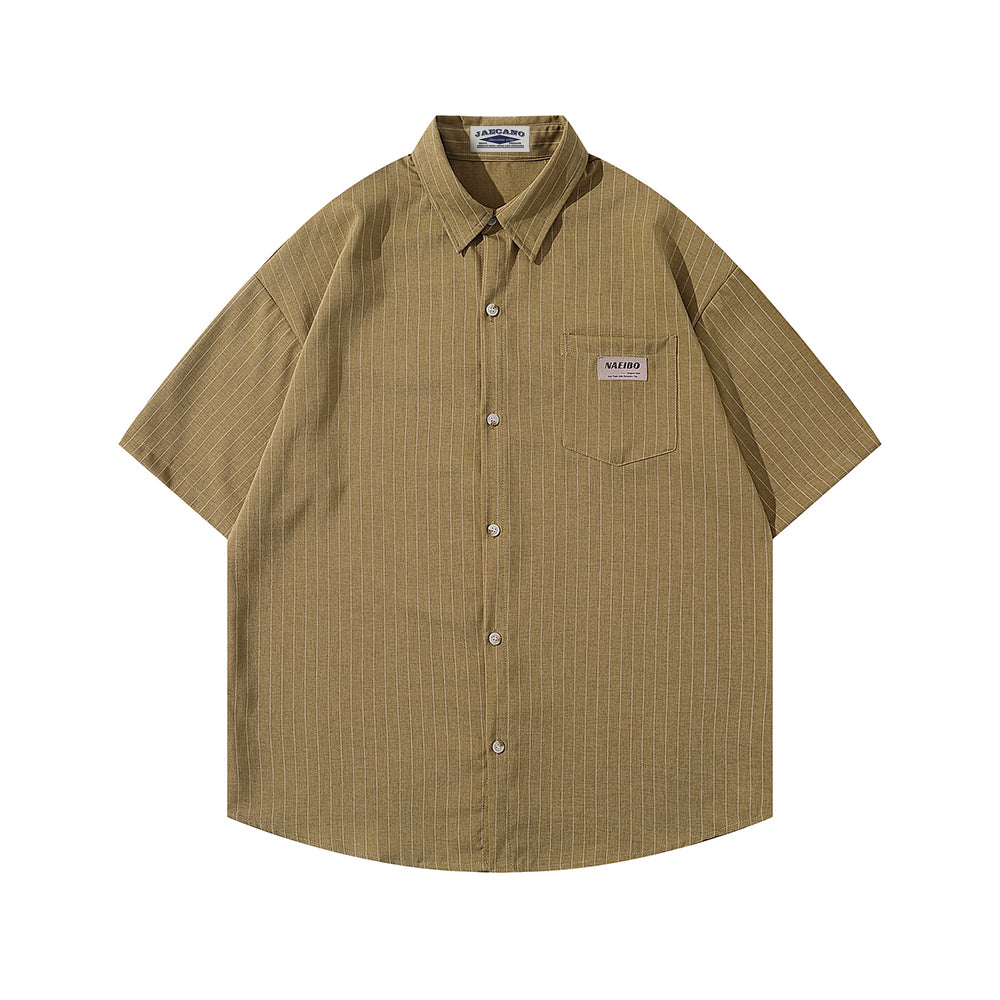 Striped short-sleeved shirt