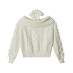 挂脖一字領針織衫(女款)