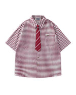Casual plaid short-sleeved shirt