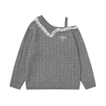 레이스 패널 니트 스웨터(여성용)