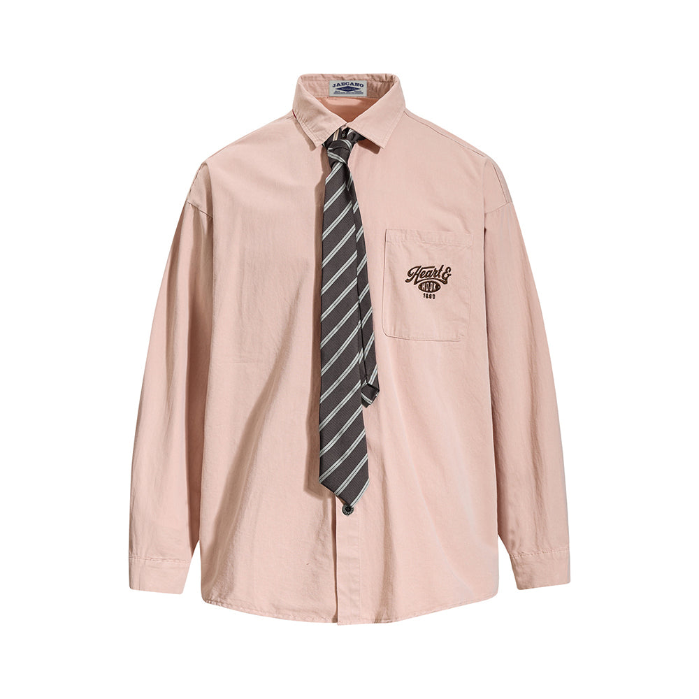 Distressed versatile long-sleeved shirt