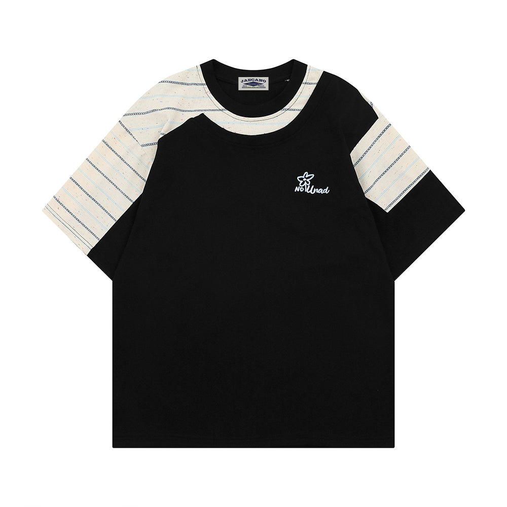 Striped short sleeves