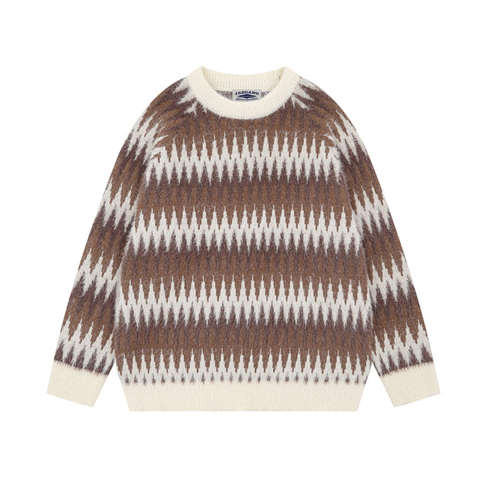 Contrast color panel sweater
