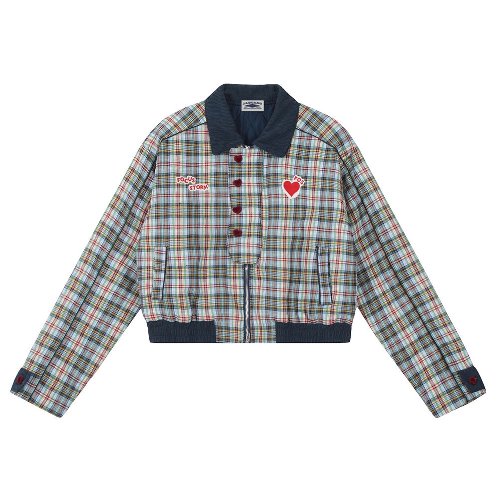 Retro embroidered short cotton jacket