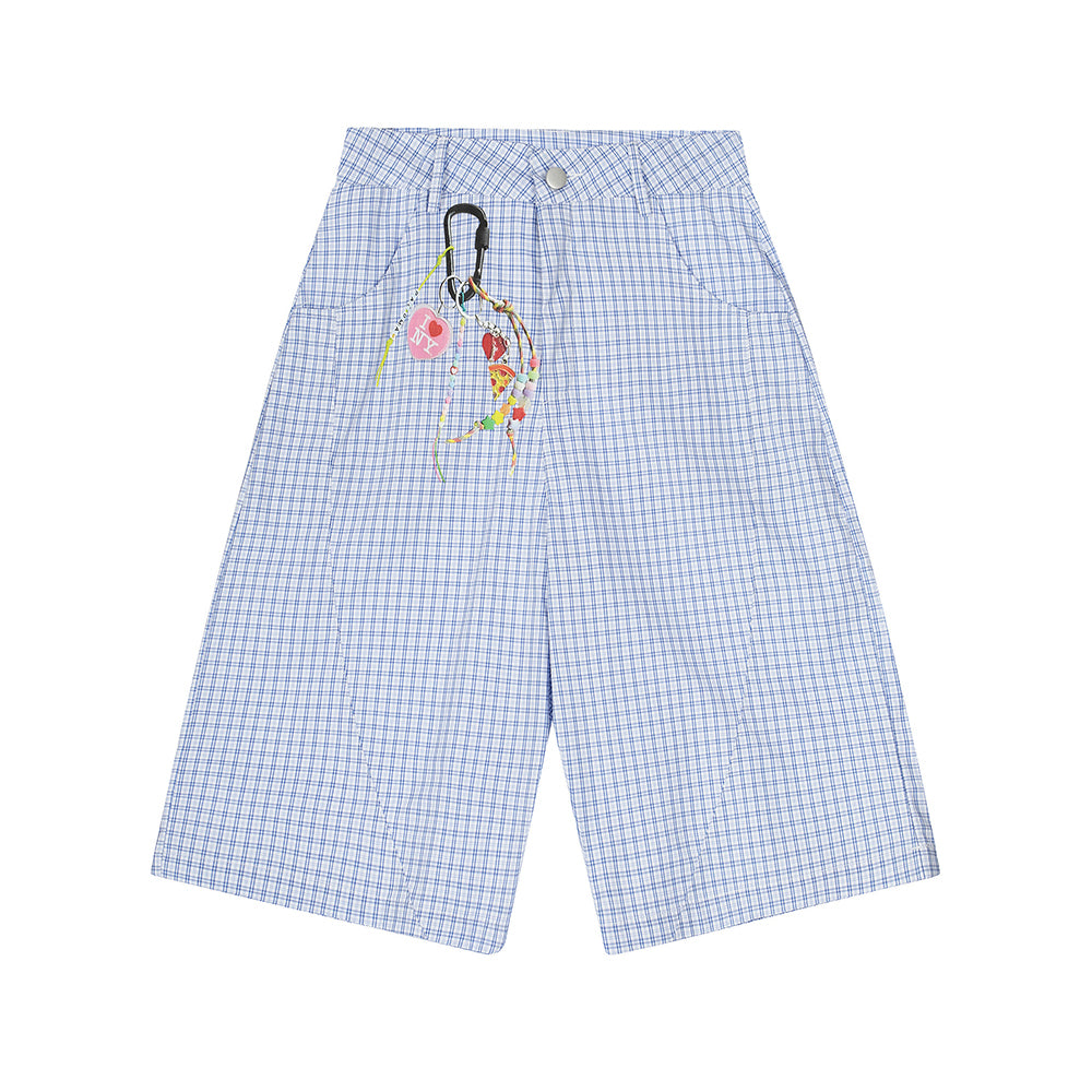 Simple plaid casual shorts