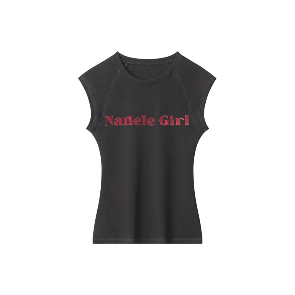 Retro slim sleeveless short sleeves