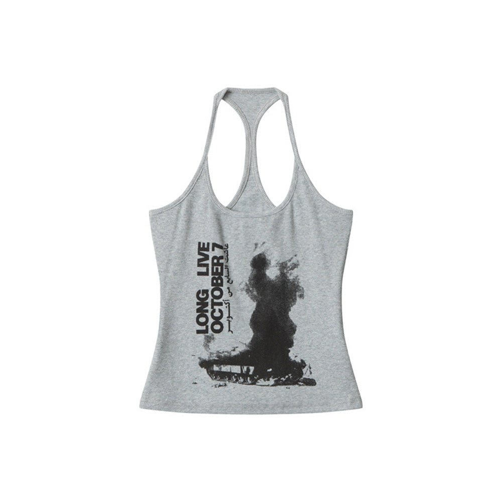 Lettering print suspenders