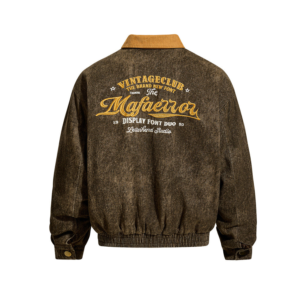 Retro patchwork letter jacket