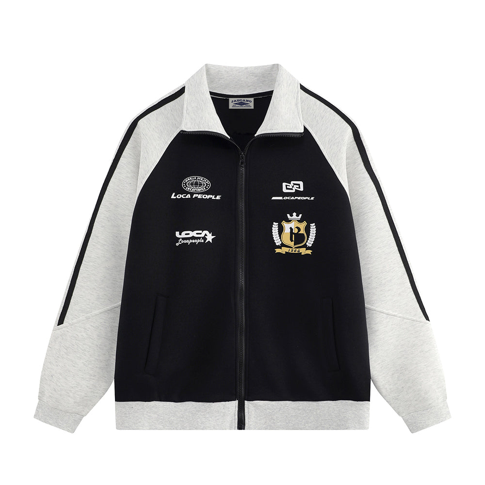 배색이 돋보이는 루즈하고 활용도가 높은 커플 자켓