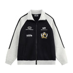 배색이 돋보이는 루즈하고 활용도가 높은 커플 자켓