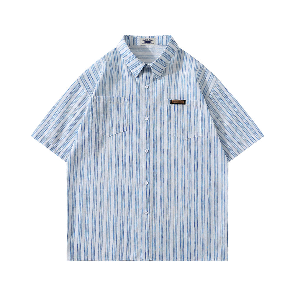 Striped Tie Short Sleeve Shirt
