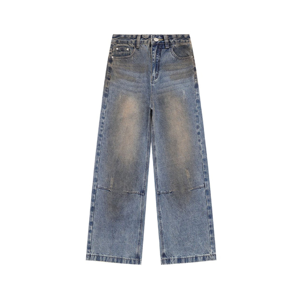 做舊直筒牛仔褲